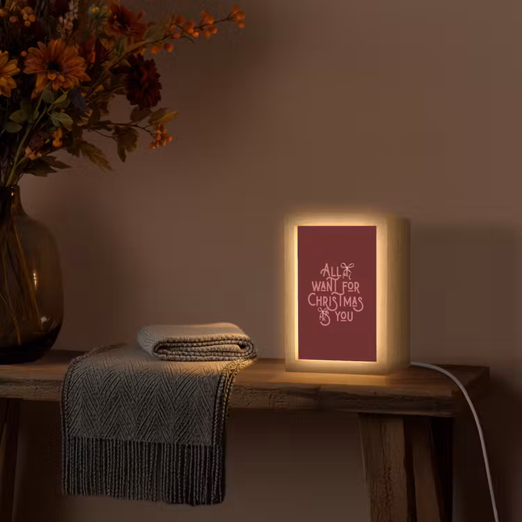 Personalisierte Lightbox - Text – Weihnachten – Rot – Rosa — 3