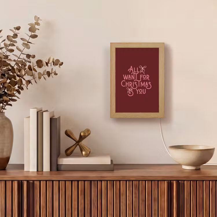 Personalisierte Lightbox - Text – Weihnachten – Rot – Rosa — 4