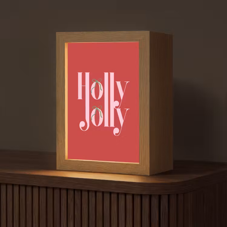 Personalisierte Lightbox - Weihnachten – Rosa – Rot – Text — 1