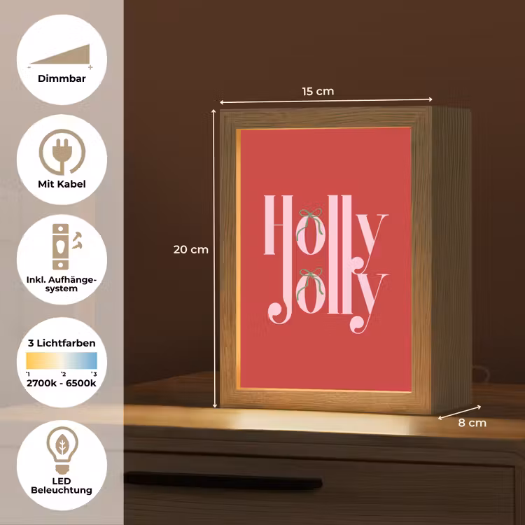 Personalisierte Lightbox - Weihnachten – Rosa – Rot – Text — 6