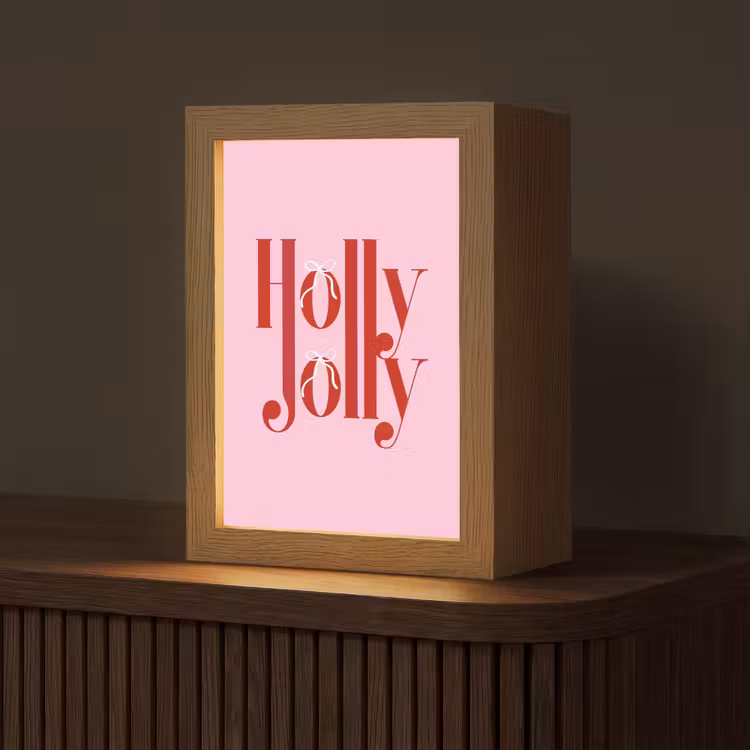 Personalisierte Lightbox - Weihnachten – Text – Rot – Rosa — 1