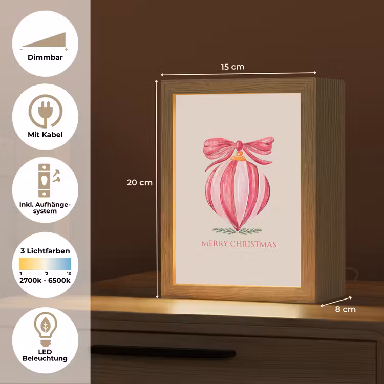 Personalisierte Lightbox - Weihnachten – Weihnachtskugel – Text — 6