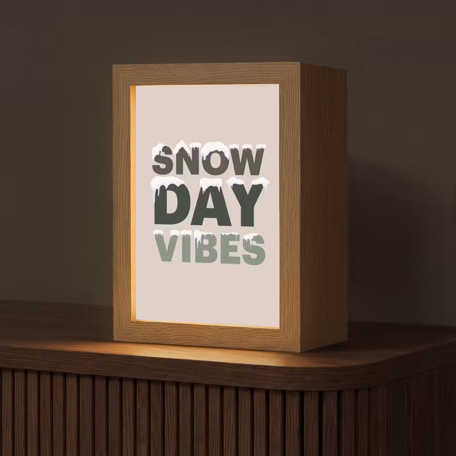 Personalisierte Lightbox - Schnee – Text – Weihnachten – Beige — 1