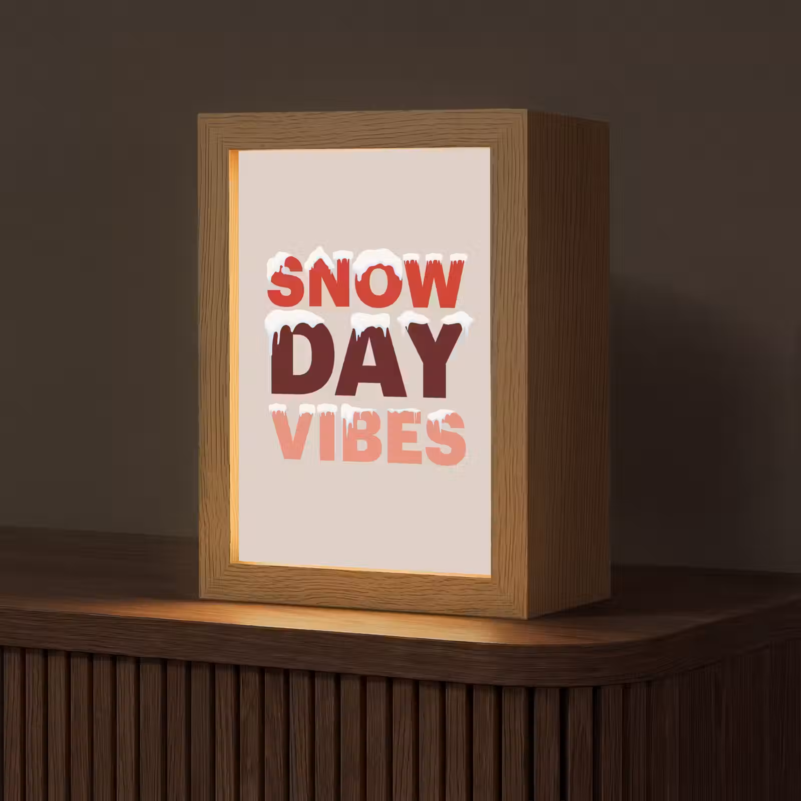 Personalisierte Lightbox - Schnee – Weihnachten – Text – Rot — 1