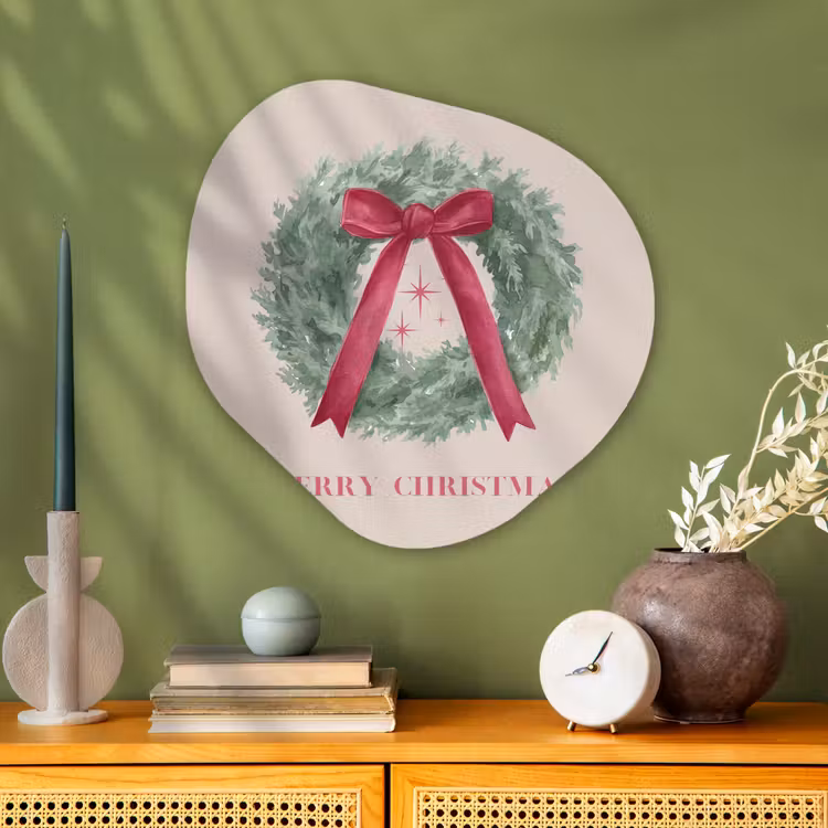 Alu-Dibond-Bild Organische Form - Winter – Weihnachten – Text — 2