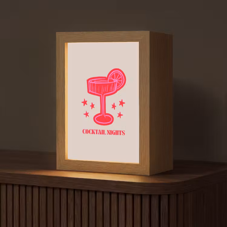 Personalisierte Lightbox - Cocktail – Weihnachten – Beige – Rosa — 1