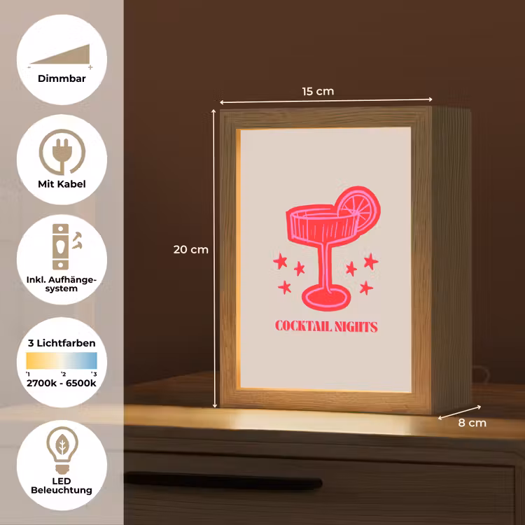 Personalisierte Lightbox - Cocktail – Weihnachten – Beige – Rosa — 6