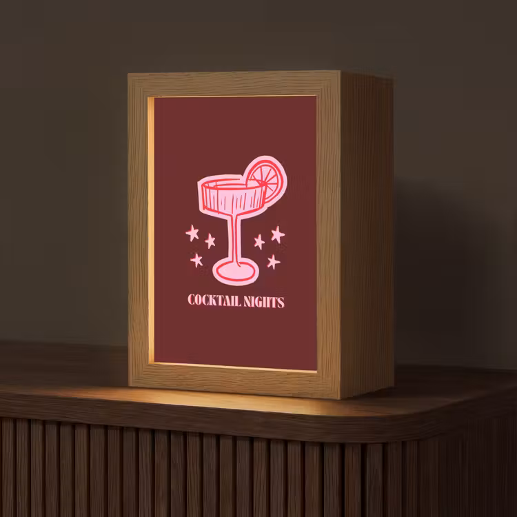Personalisierte Lightbox - Cocktail – Weihnachten – Burgunderrot – Rosa — 1
