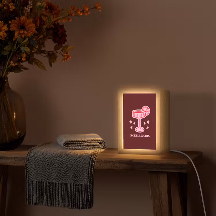 Personalisierte Lightbox - Cocktail – Weihnachten – Burgunderrot – Rosa — 3
