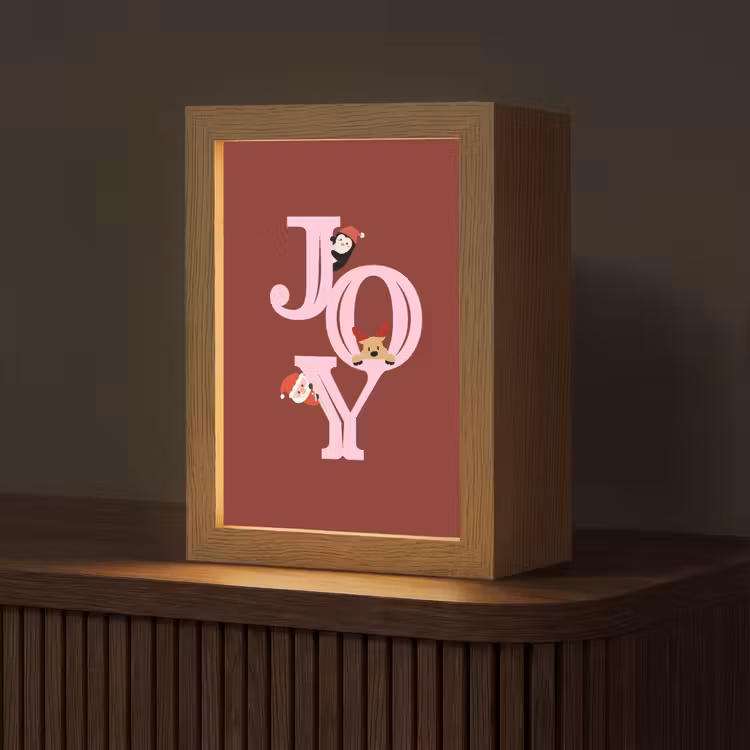 Personalisierte Lightbox - Freude – Weihnachten – Animation – Rot – Rosa — 1