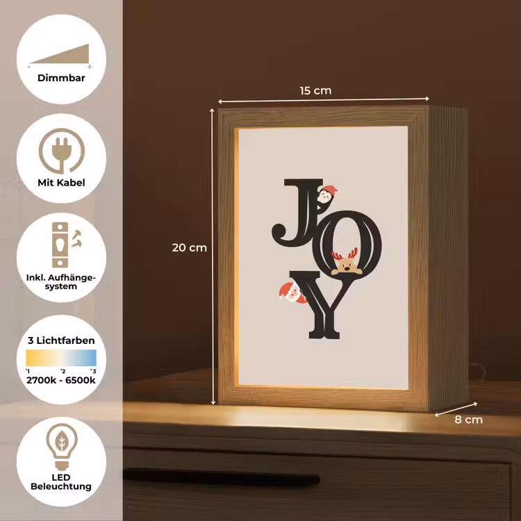 Personalisierte Lightbox - Joy – Animation – Schwarz – Weihnachten — 6
