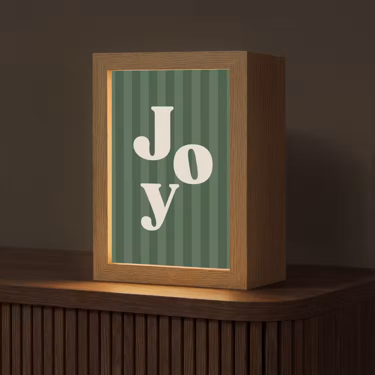 Personalisierte Lightbox - Joy – Weihnachten – Text – Grün — 1
