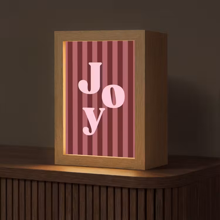Personalisierte Lightbox - Joy – Weihnachten – Text – Rosa — 1