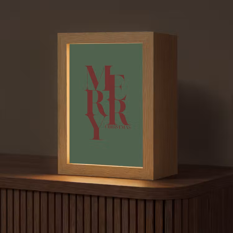 Personalisierte Lightbox - Merry – Text – Grün – Weihnachten — 1