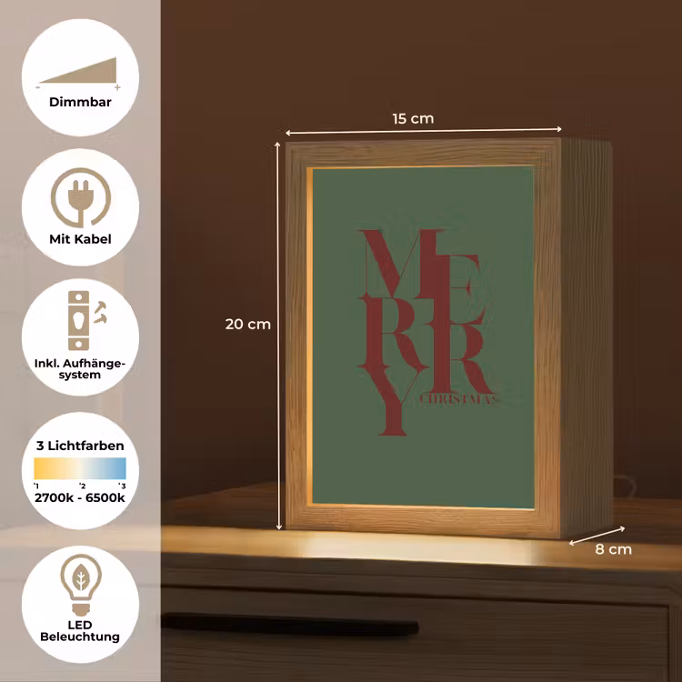 Personalisierte Lightbox - Merry – Text – Grün – Weihnachten — 6