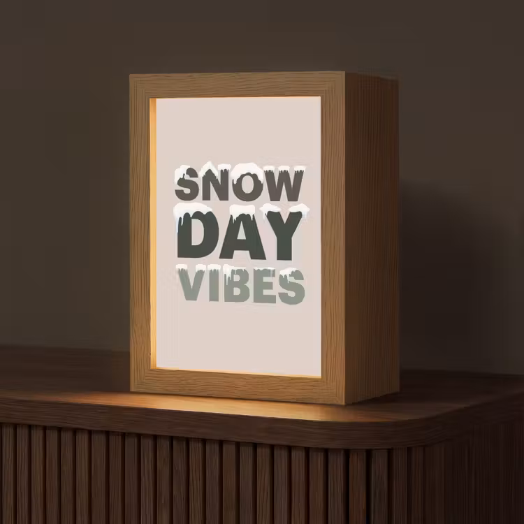 Personalisierte Lightbox - Schnee – Text – Weihnachten – Beige — 1