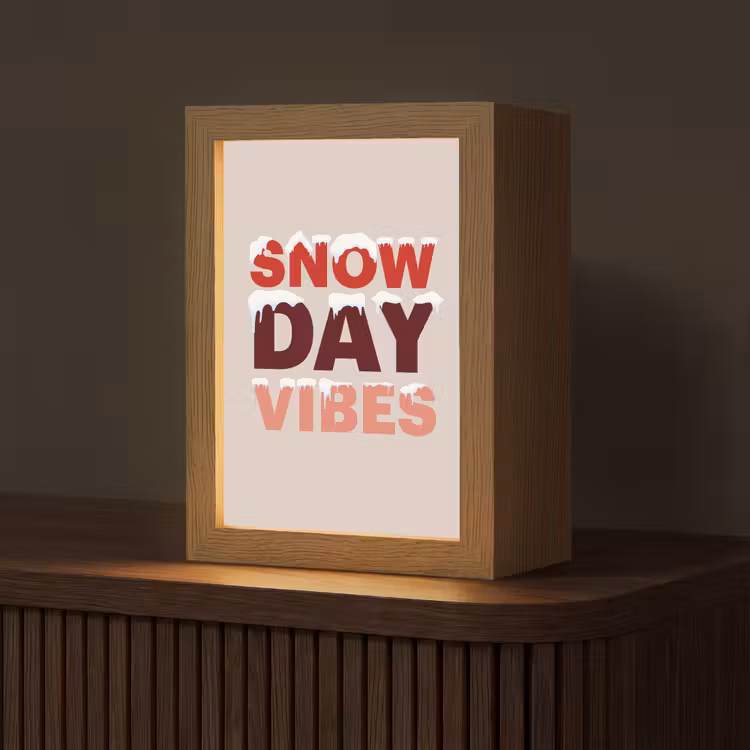 Personalisierte Lightbox - Schnee – Weihnachten – Text – Rot — 1