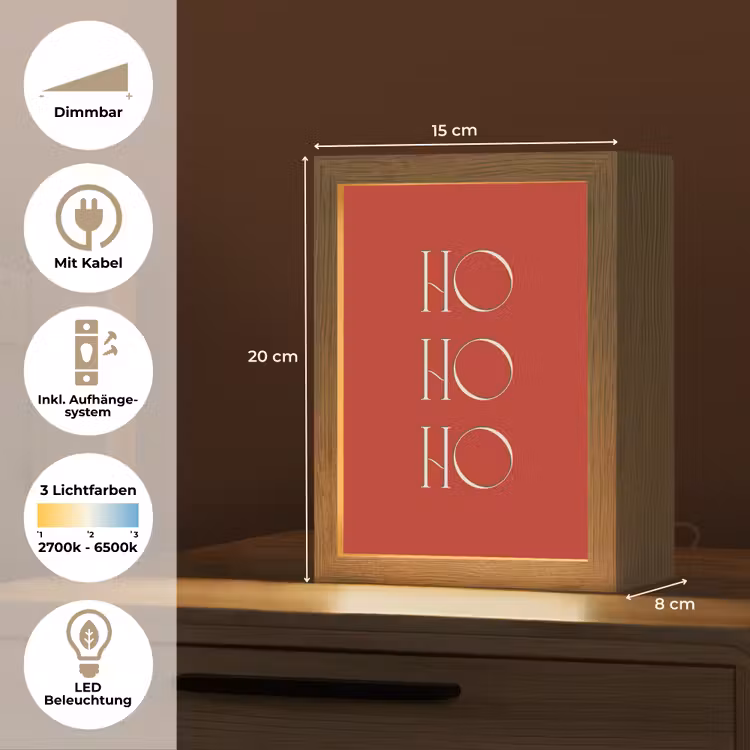 Personalisierte Lightbox - Text – Weihnachten – Modern – Rot — 6