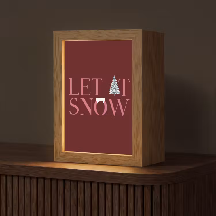 Personalisierte Lightbox - Text – Weihnachten – Schnee – Rosa — 1