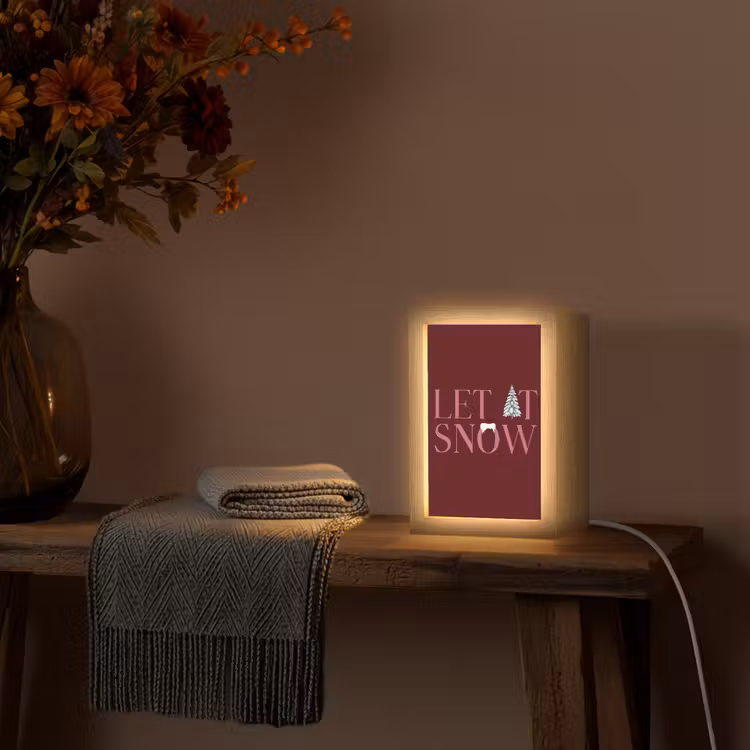 Personalisierte Lightbox - Text – Weihnachten – Schnee – Rosa — 3