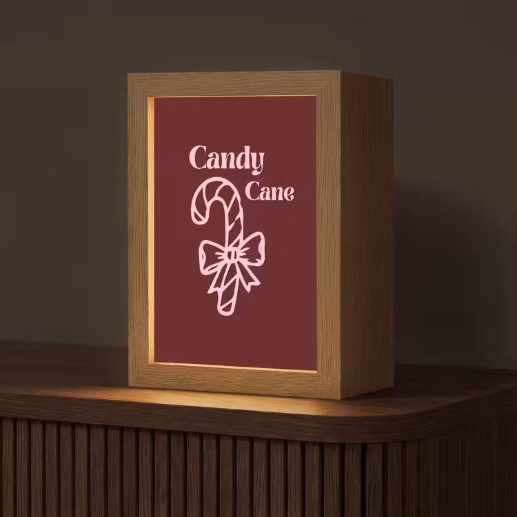 Personalisierte Lightbox - Weihnachten – Süßigkeiten – Text – Rosa — 1