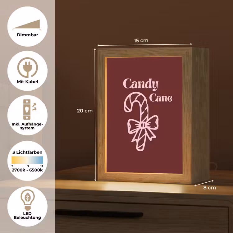 Personalisierte Lightbox - Weihnachten – Süßigkeiten – Text – Rosa — 6