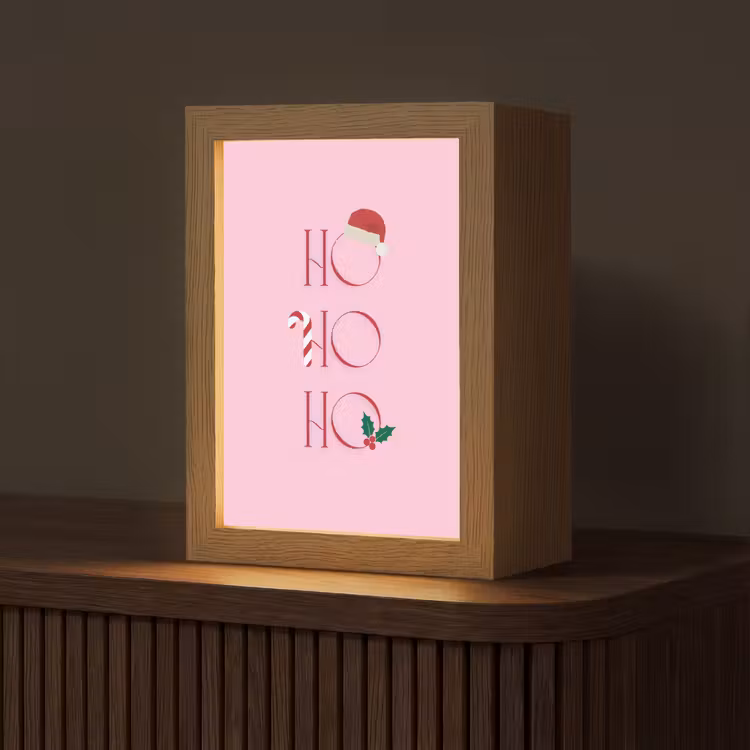 Personalisierte Lightbox - Weihnachten – Text – Rosa – Illustration — 1