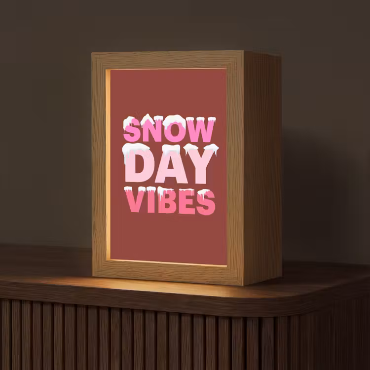 Personalisierte Lightbox - Weihnachten – Text – Schnee – Rot – Rosa — 1