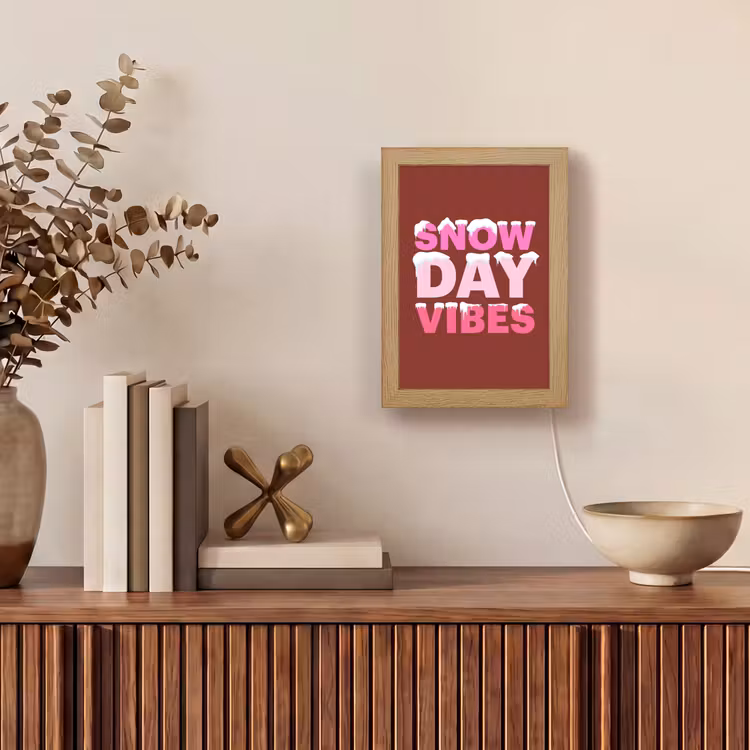 Personalisierte Lightbox - Weihnachten – Text – Schnee – Rot – Rosa — 4