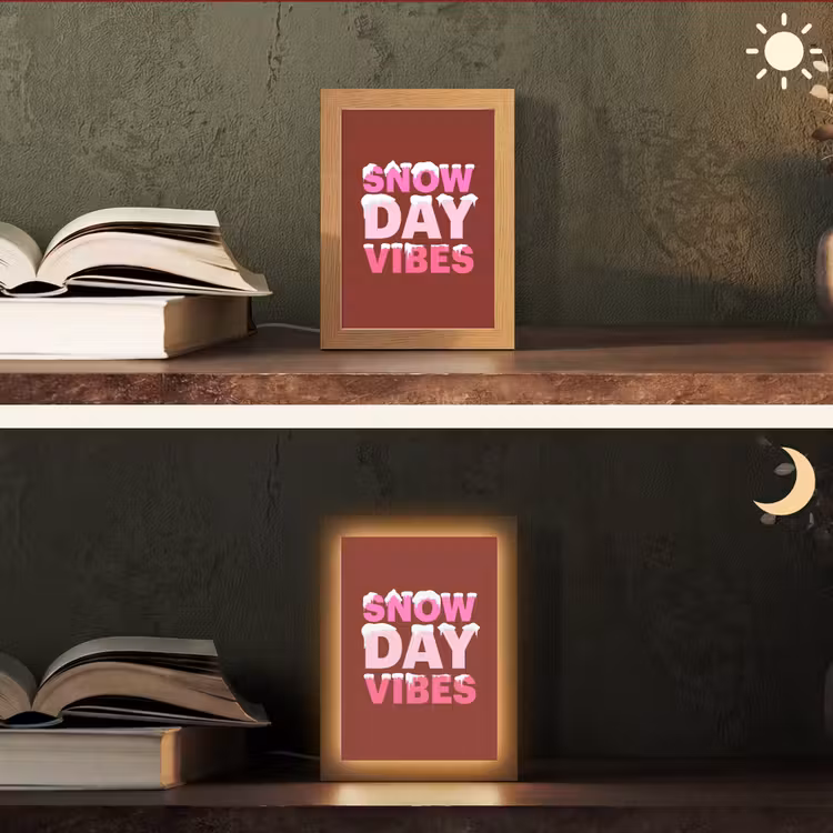 Personalisierte Lightbox - Weihnachten – Text – Schnee – Rot – Rosa — 5