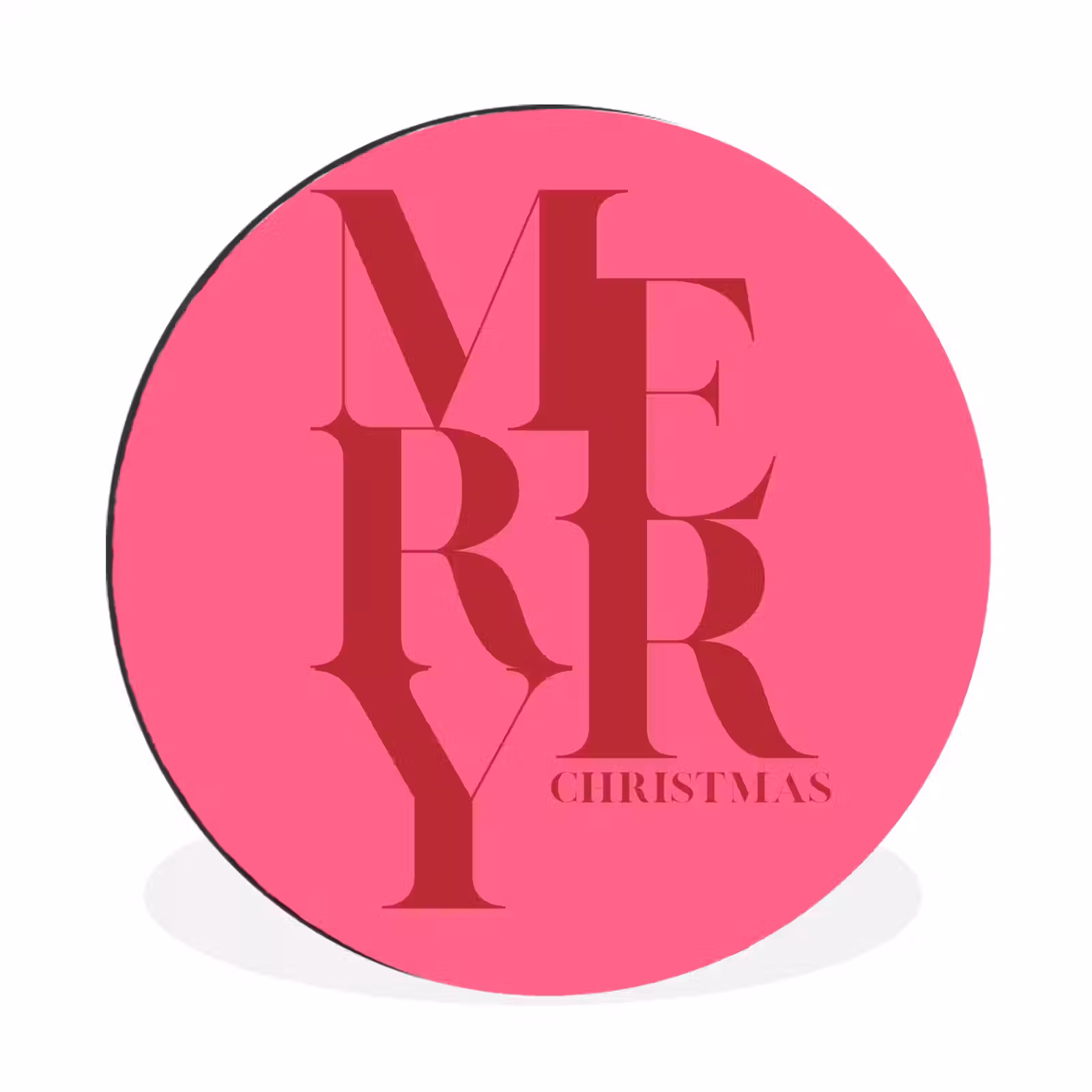 Merry – Text – Weihnachten – Rosa — 1