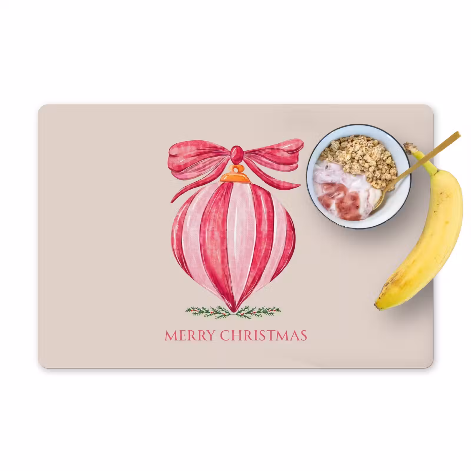 Tischset - 6 Stück - Weihnachten – Weihnachtskugel – Text — 1