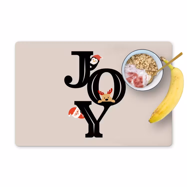 Tischset - 6 Stück - Joy – Animation – Schwarz – Weihnachten — 1