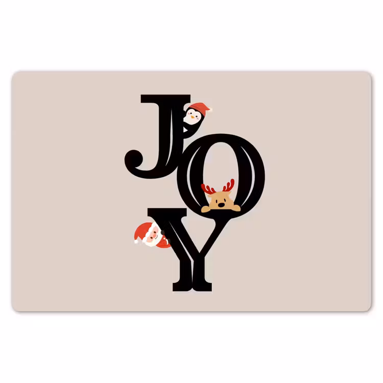 Tischset - 6 Stück - Joy – Animation – Schwarz – Weihnachten — 6