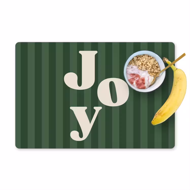 Tischset - 6 Stück - Joy – Weihnachten – Text – Grün — 1