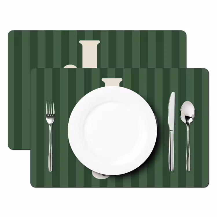 Tischset - 6 Stück - Joy – Weihnachten – Text – Grün — 2