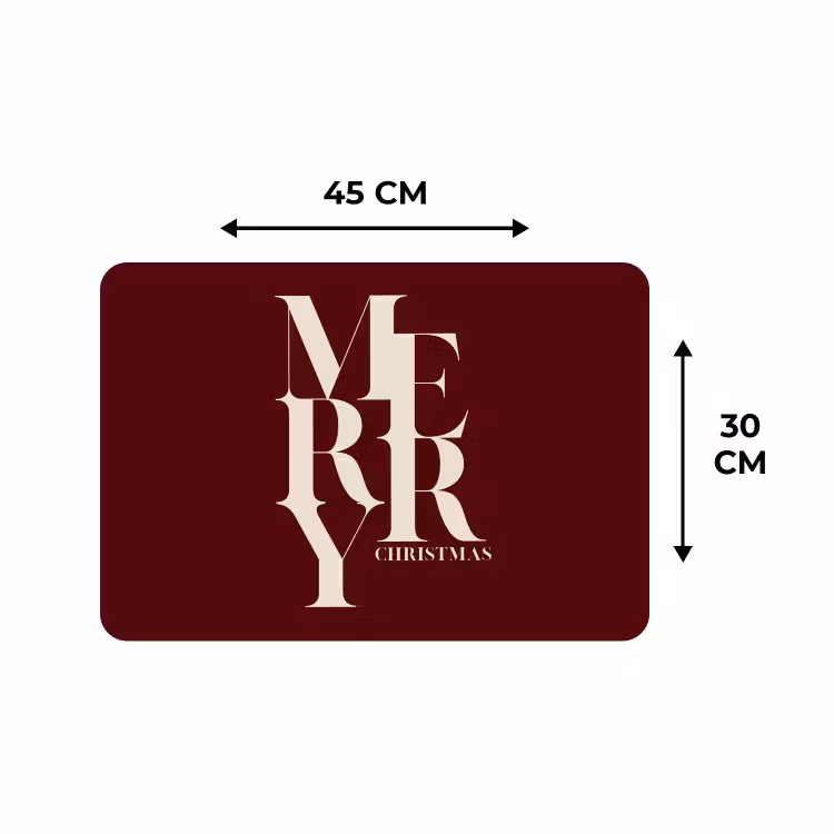 Tischset - 6 Stück - Merry – Text – Dunkel – Rot — 3