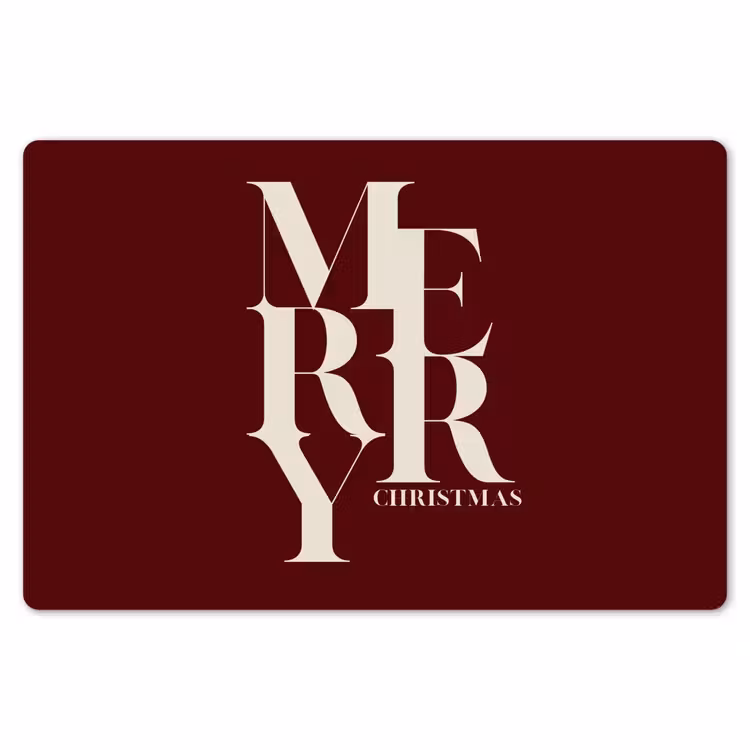 Tischset - 6 Stück - Merry – Text – Dunkel – Rot — 6
