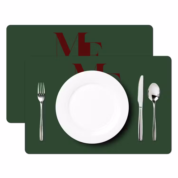 Tischset - 6 Stück - Merry – Text – Grün – Weihnachten — 2