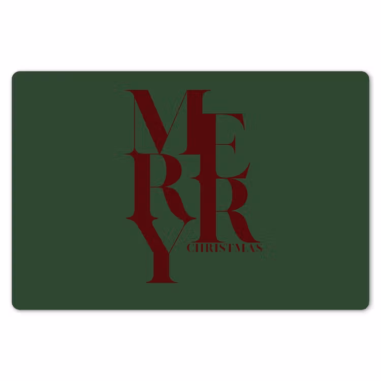 Tischset - 6 Stück - Merry – Text – Grün – Weihnachten — 6