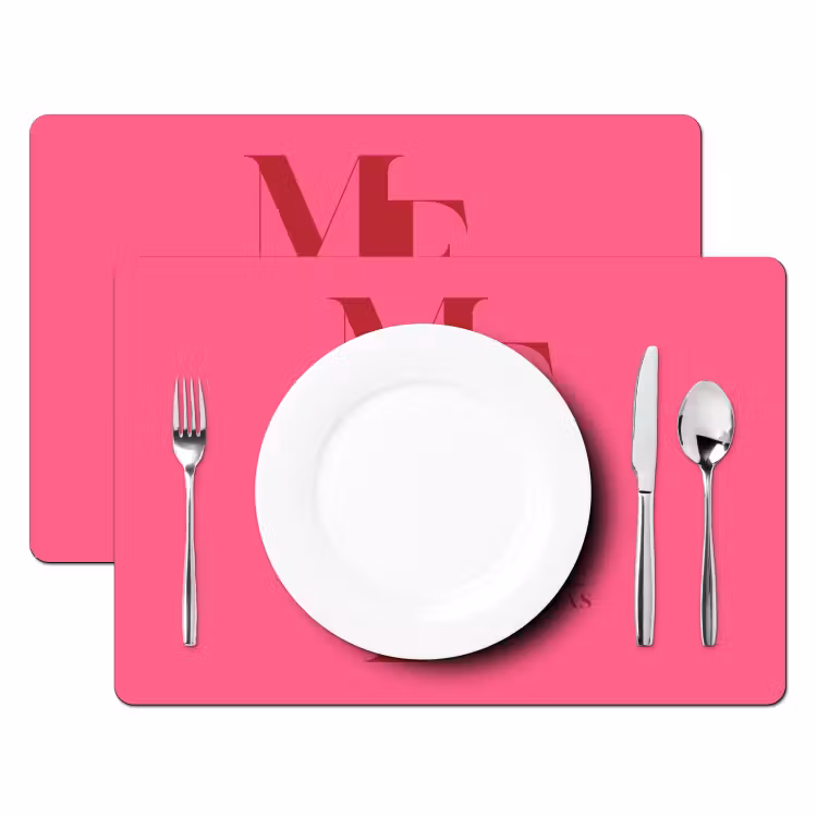 Tischset - 6 Stück - Merry – Text – Weihnachten – Rosa — 2