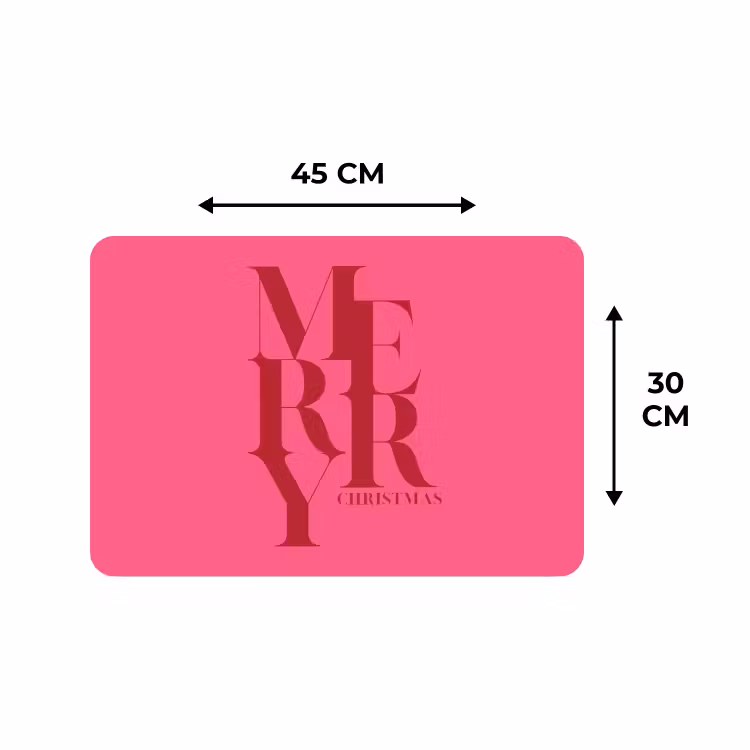 Tischset - 6 Stück - Merry – Text – Weihnachten – Rosa — 3