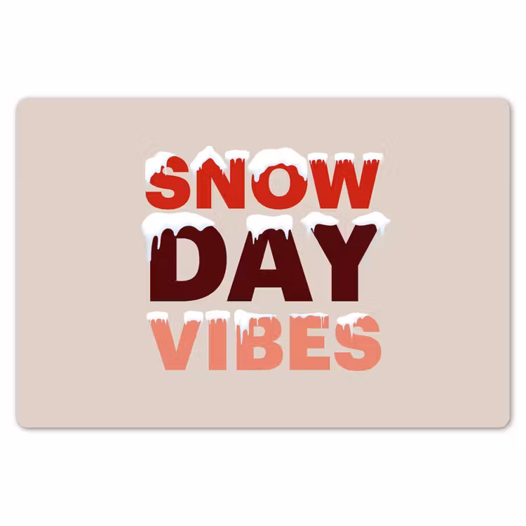 Tischset - 6 Stück - Schnee – Weihnachten – Text – Rot — 6