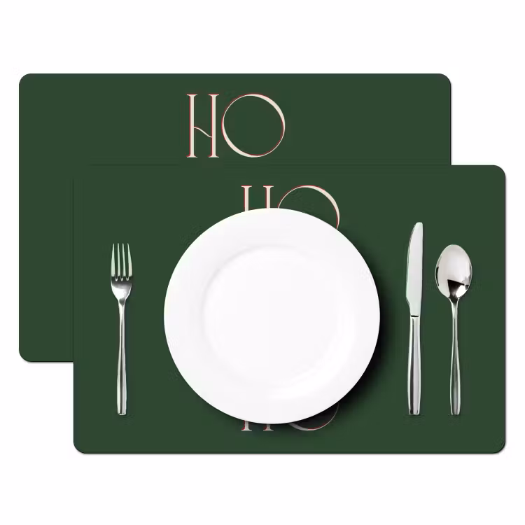 Tischset - 6 Stück - Text – Weihnachten – Modern – Grün — 2