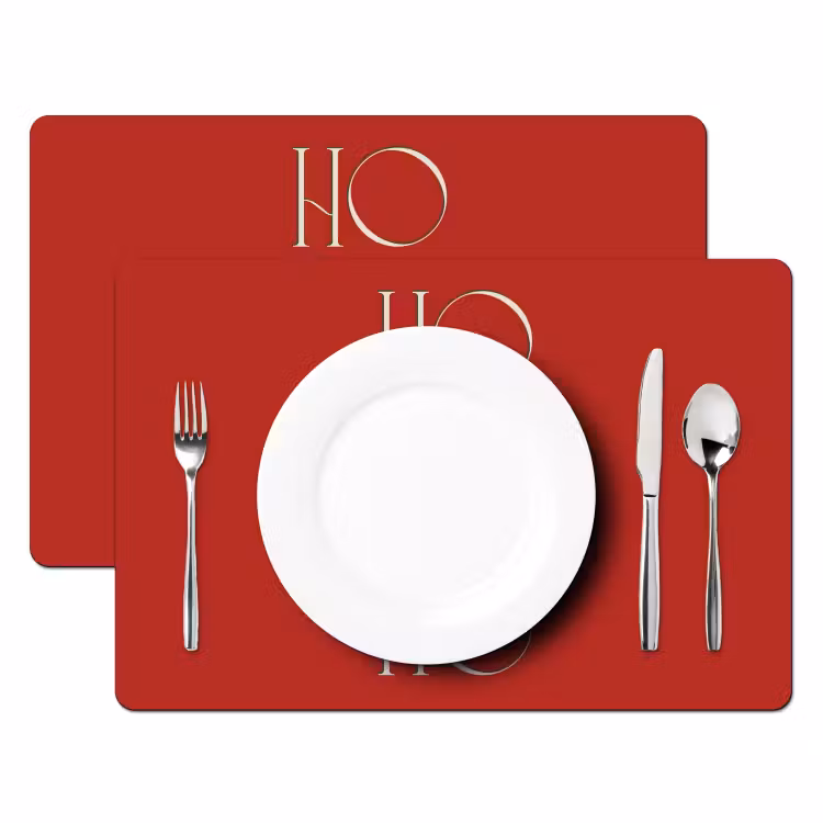 Tischset - 6 Stück - Text – Weihnachten – Modern – Rot — 2