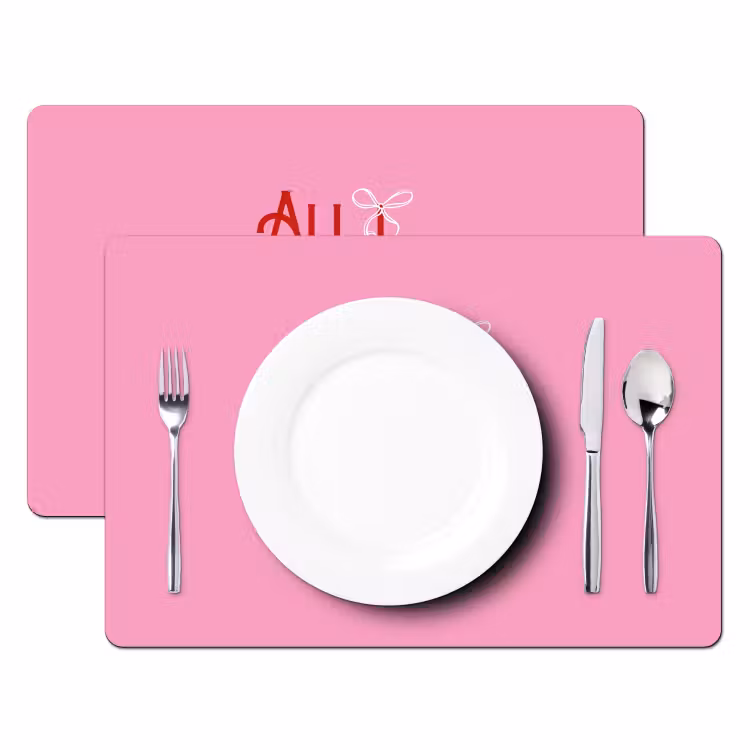 Tischset - 6 Stück - Text – Weihnachten – Rosa – Rot — 2