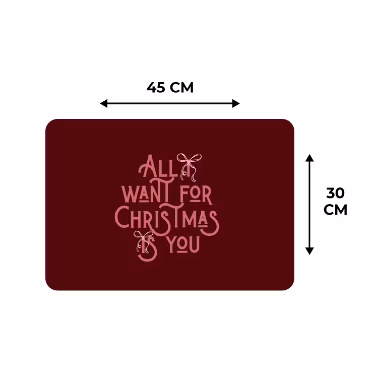 Tischset - 6 Stück - Text – Weihnachten – Rot – Rosa — 3