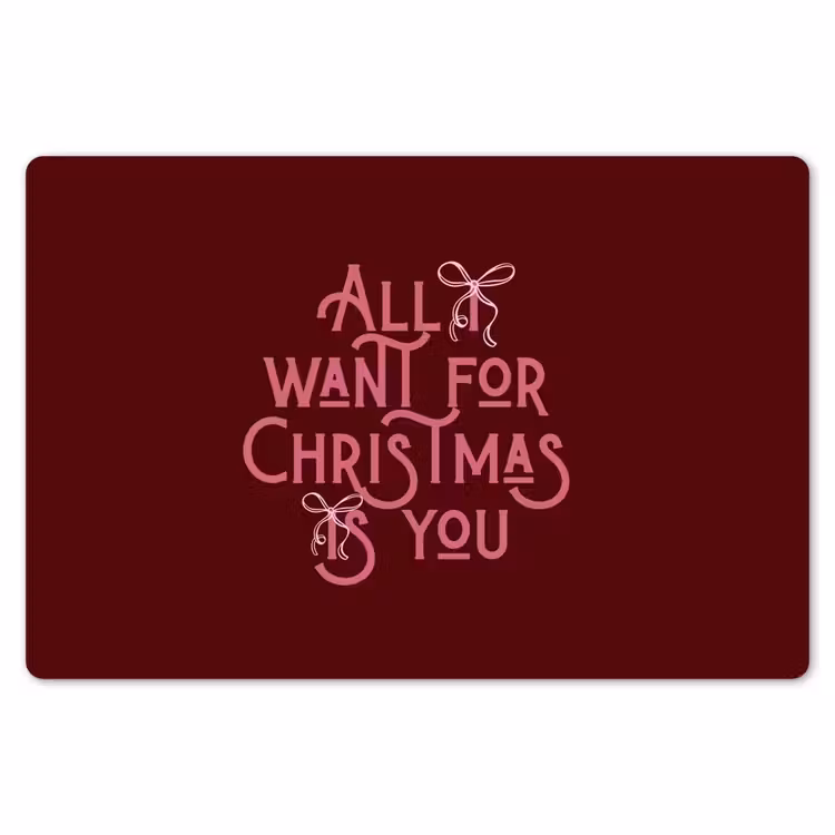 Tischset - 6 Stück - Text – Weihnachten – Rot – Rosa — 6