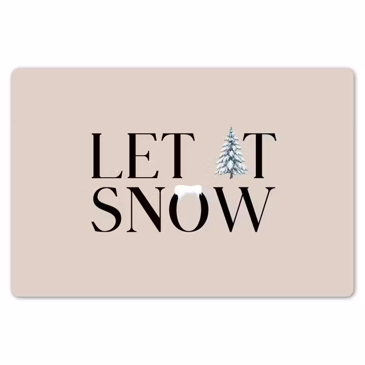 Tischset - 6 Stück - Text – Weihnachten – Schnee — 6
