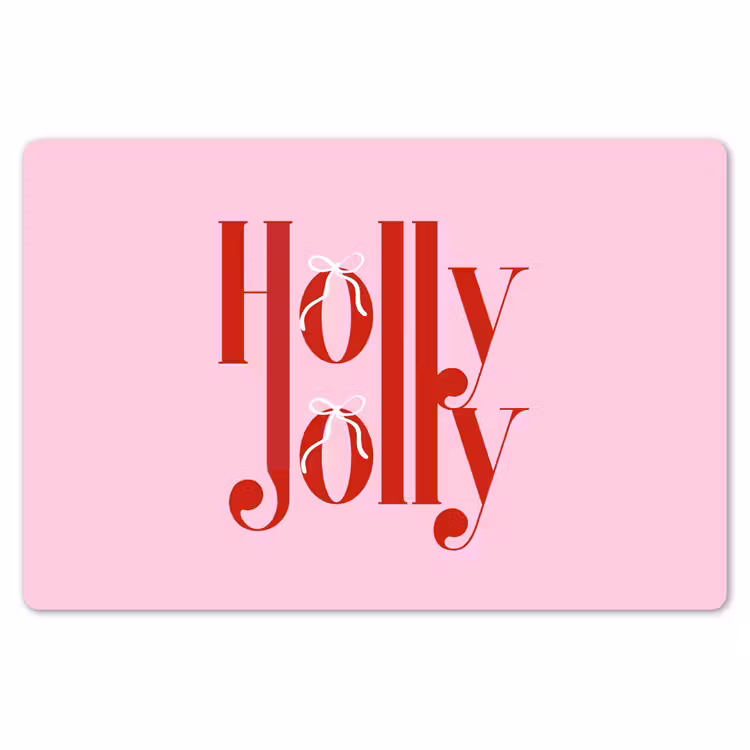 Tischset - 6 Stück - Weihnachten – Text – Rot – Rosa — 6